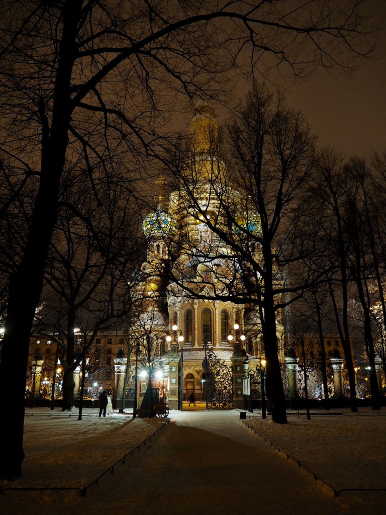Cathédrale du Saint-Sauveur-sur-le-sang-versé en hiver à Saint-Pétersbourg