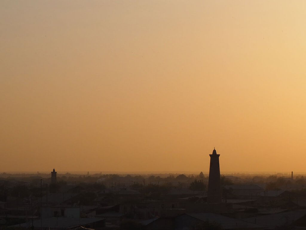 le coucher de soleil à Khiva