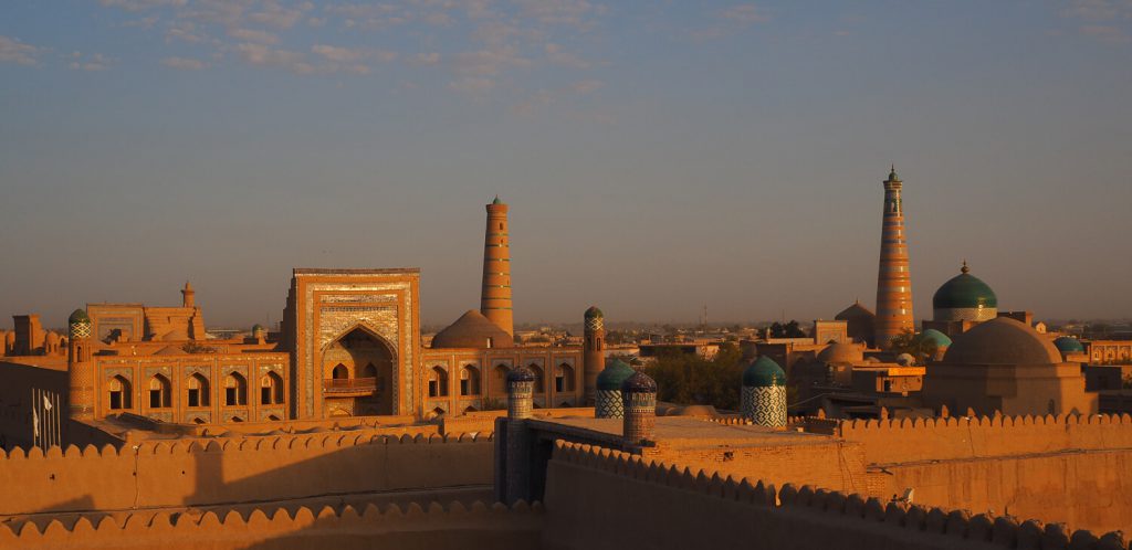 le coucher de soleil à Khiva