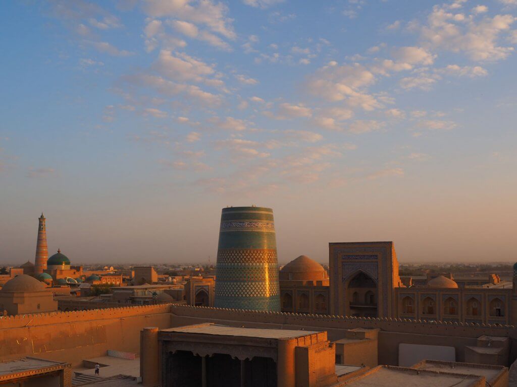 le coucher de soleil à Khiva