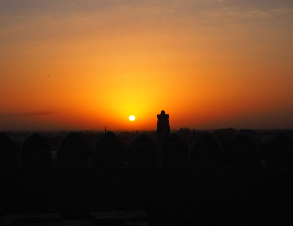le coucher de soleil à Khiva