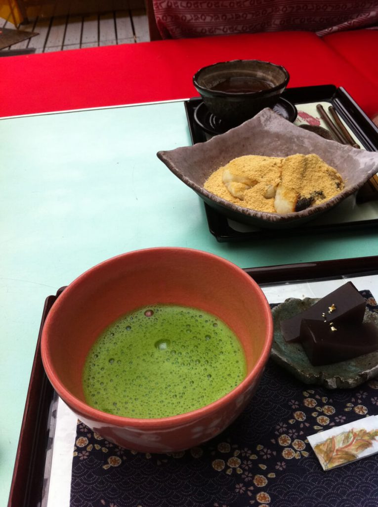 matcha and dessert at Miyoshiya, a traditional teahouse in Narita